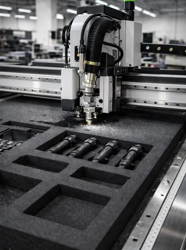 photo depicting a machine cut foam