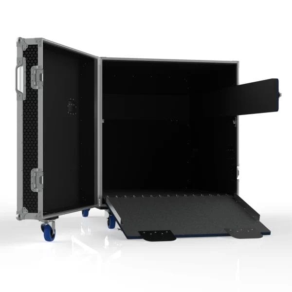 SW functional angle highlighting the open cavity, wheel-equipped lid, and ramp for front loading.