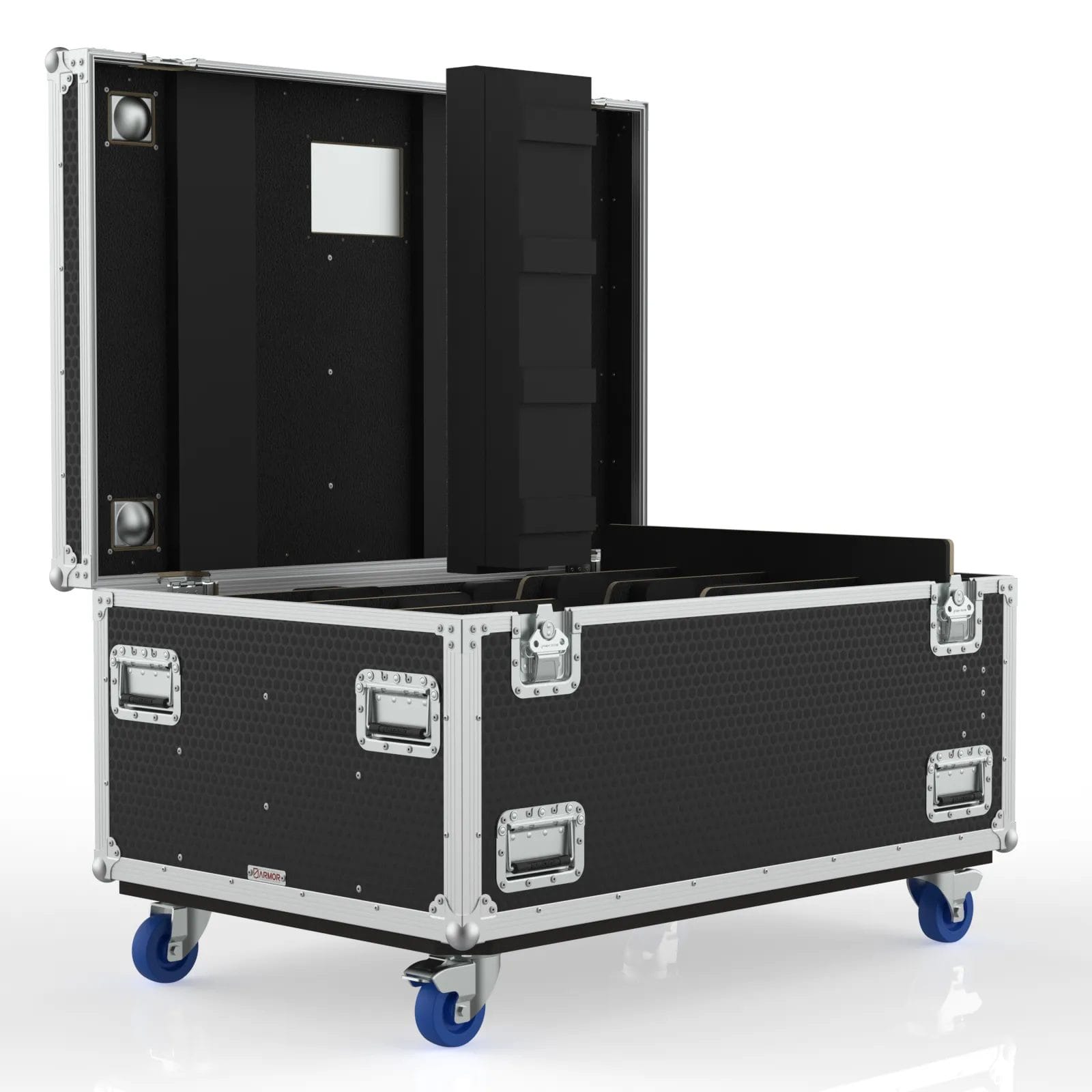 LXBAR-CHAVT-PXL16-4S-ISOMETRIC FUNCTIONAL VIEW-SW ROAD CASE FOR 4‑UNIT CHAUVET COLORADO PXL BAR 16 LED BATTEN - Image 1